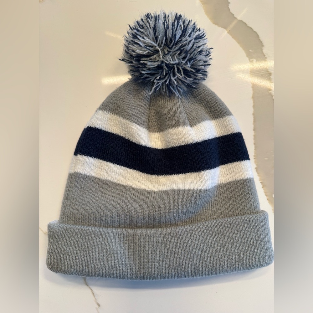 Seattle Seahawks '47 Brand Cuffed Pom Beanie - Grey/Navy/White - Picture 2 of 4